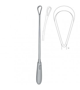 Curette uterine Recamier-Bumm malleable sharp Fig.16/40mm, 310mm