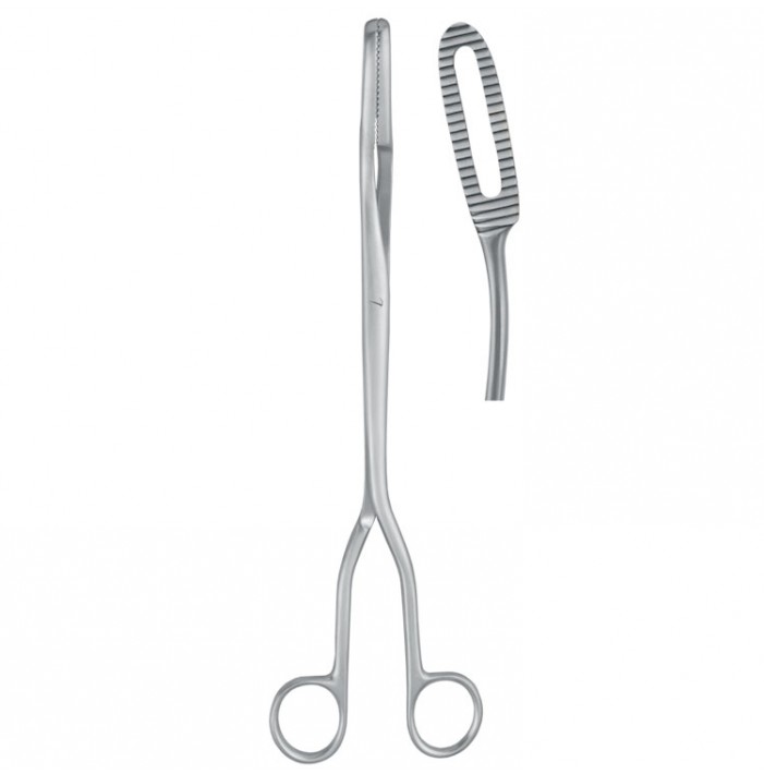 sopher ovum forceps jaws 12mm wide curved. 28cm