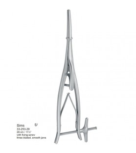 Sims uterine dilator three bladed, smooth jaws 29cm