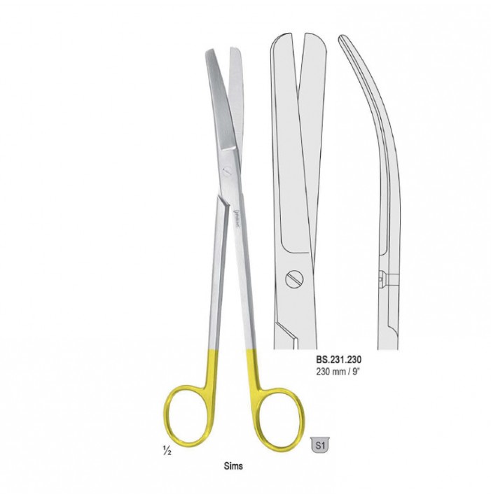 Falcon-Cut scissors uterine Sims blunt/blunt curved 200mm