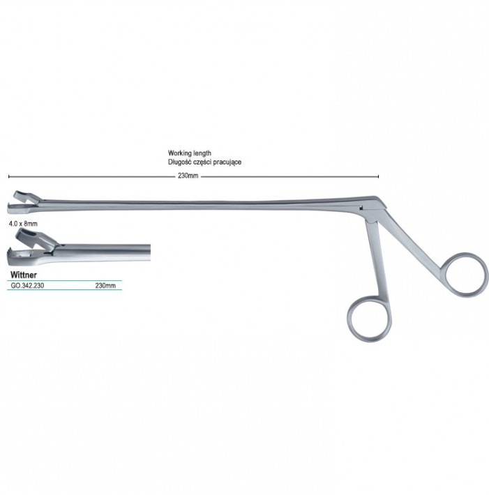 Forceps cervical Biopsy Wittner straight 230mm shaft