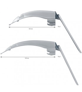 Laryngoscope fiber optic concealed MacMov set blade fig. 3 to 4 + Midi handle LED