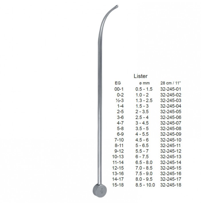 Lister urethral sound 3-6EG 2.5-4mm/280mm