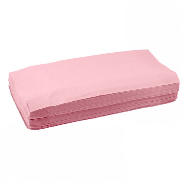 Dental bibs 2-ply paper with pocket 38cm x 48cm pink (Pack of 50 pieces)