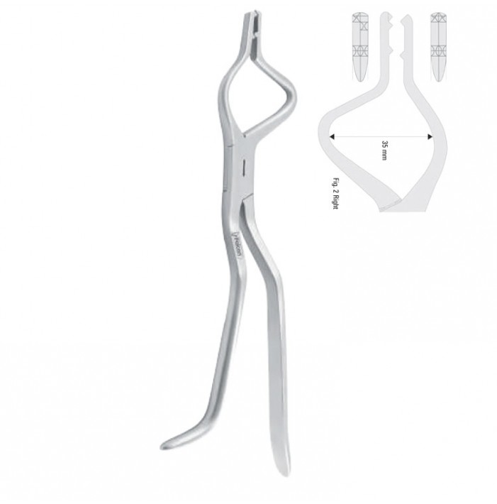 Forceps disimpaction Tessier adult right 230mm