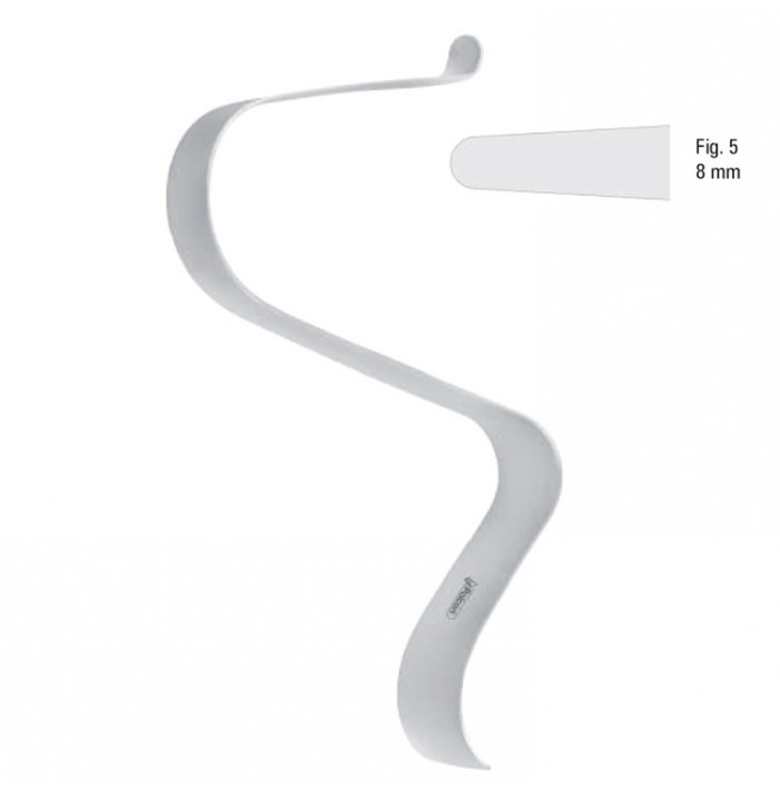 Retractor soft tissue Tessier s-shape fig.5, 125mm