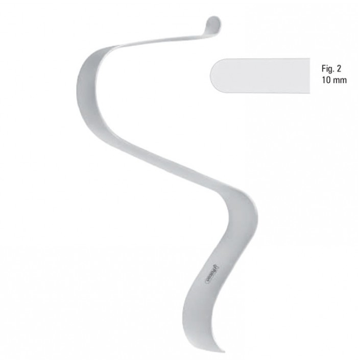 Retractor soft tissue Tessier s-shape fig.2, 125mm