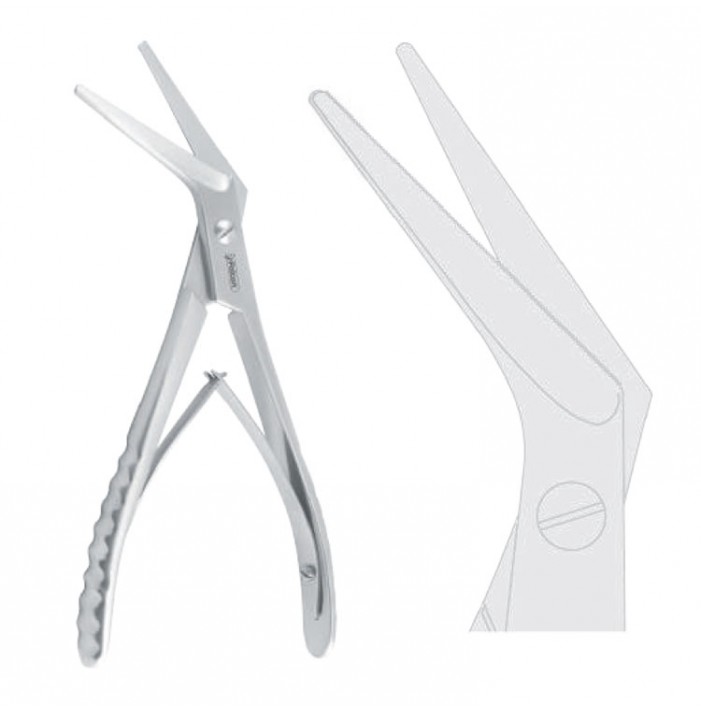 Shear bone/rib cutting Tessier serrated 45° angled 190mm