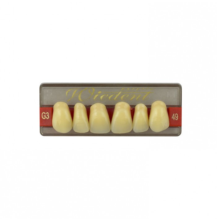 Estetic zęby akrylowe przednie górne fason 49, kolor G3, 6 szt.