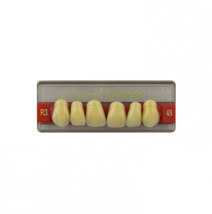 Estetic zęby akrylowe przednie górne fason 48, kolor R3, 6 szt.