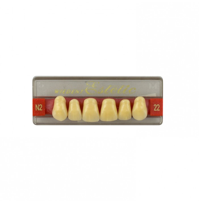 Estetic zęby akrylowe przednie górne fason 22, kolor N2, 6 szt.