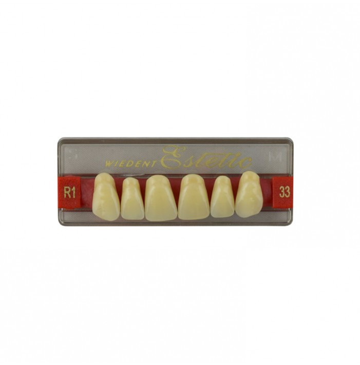 Estetic zęby akrylowe przednie górne fason 33, kolor R1, 6 szt.