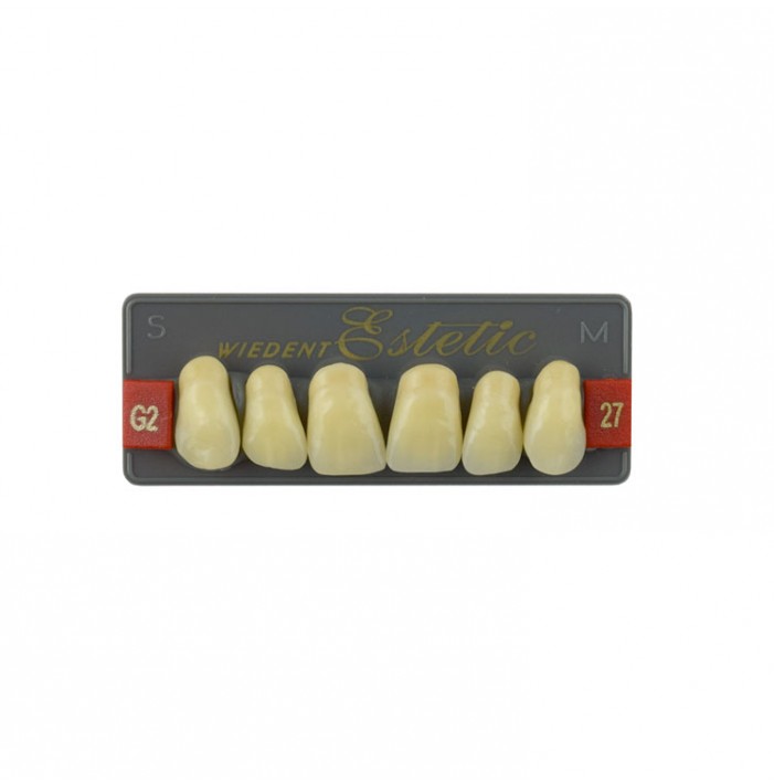 Estetic zęby akrylowe przednie górne fason 27, kolor G2, 6 szt.