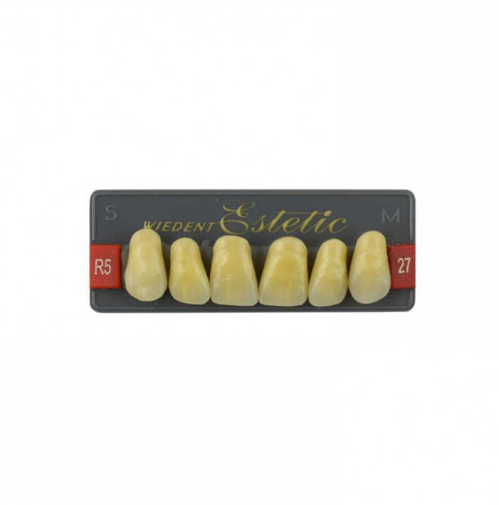 Estetic zęby akrylowe przednie górne fason 27, kolor R5, 6 szt.