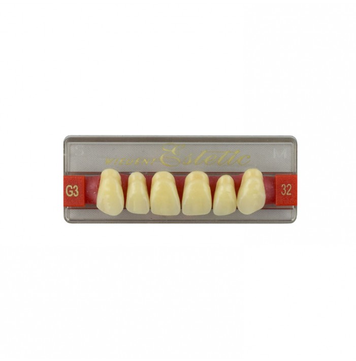 Estetic zęby akrylowe przednie górne fason 32, kolor G3, 6 szt.