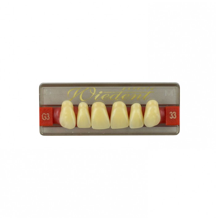 Estetic zęby akrylowe przednie górne fason 33, kolor G3, 6 szt.