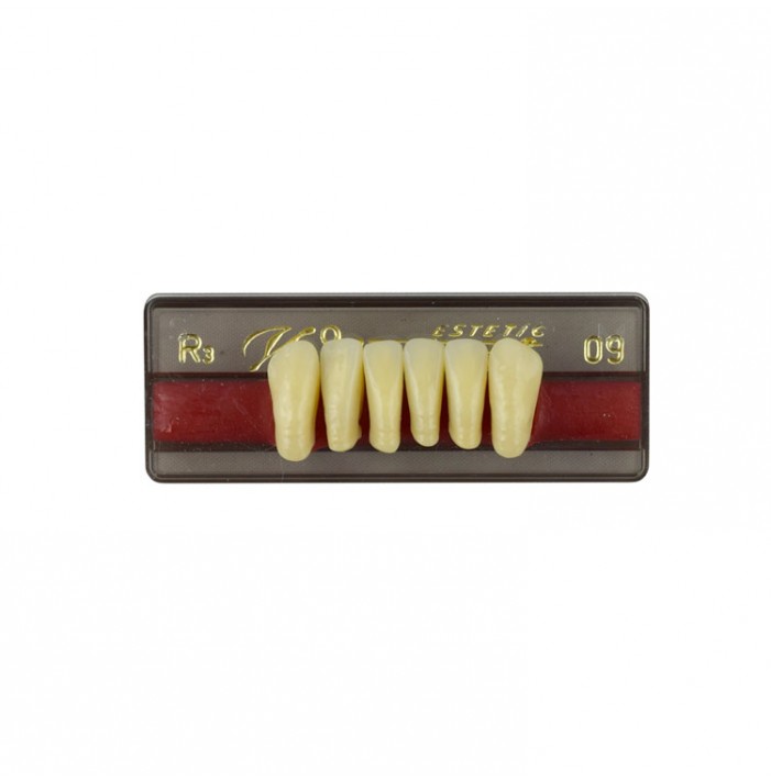 Estetic zęby akrylowe przednie dolne fason 09, kolor R3, 6 szt.