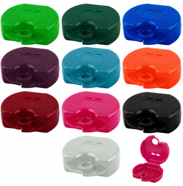 Retainer cases Euro mini assorted colours, 31 x 76 x 64mm (Pack of 10 pieces)