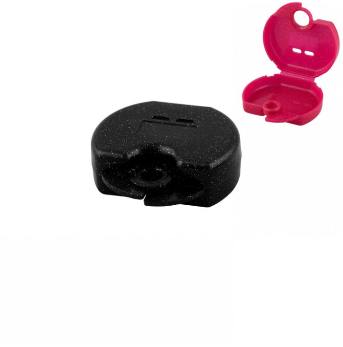 Retainer cases Euro mini sparkle black, 31 x 76 x 64mm (Pack of 10 pieces)