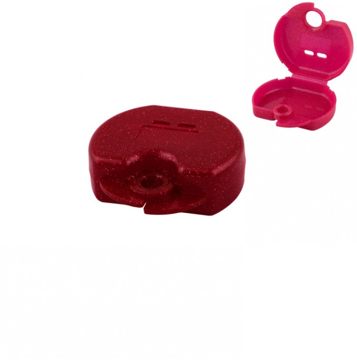 Retainer cases Euro mini sparkle red, 31 x 76 x 64mm (Pack of 10 pieces)