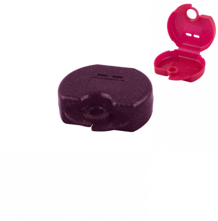 Retainer cases Euro mini sparkle purple, 31 x 76 x 64mm (Pack of 10 pieces)