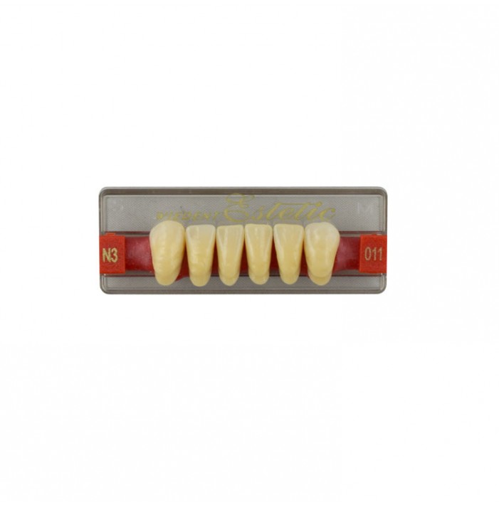Estetic zęby akrylowe przednie dolne 011, kolor N3, 6 szt.