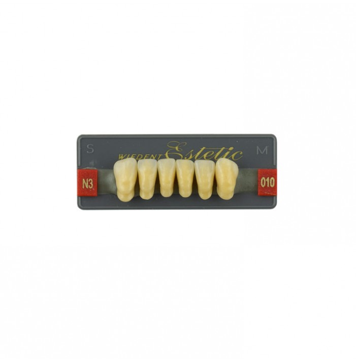 Estetic zęby akrylowe przednie dolne 010, kolor N3, 6 szt.