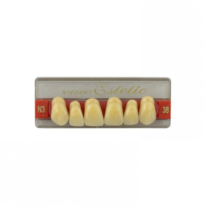 Estetic zęby akrylowe  przednie górne 38, kolor N3, 6 szt.