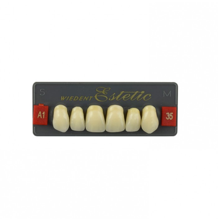Estetic zęby akrylowe  przednie górne 35, kolor A1, 6 szt.