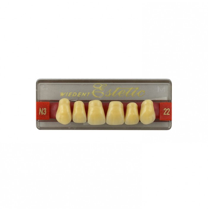 Estetic zęby akrylowe  przednie górne 22, kolor N3, 6 szt.