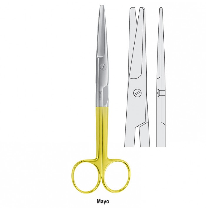 Falcon-Cut scissors left handed operating Mayo straight 170mm