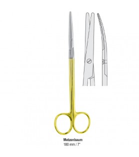 Falcon-Cut Nożyczki Metzenbaum dla leworęcznych zagięte 180mm