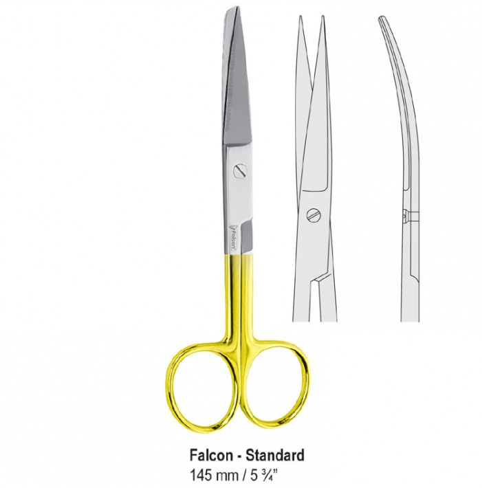 Falcon-Cut Nożyczki Falcon-Standard dla leworęcznych ostro-ostre zagięte 145mm