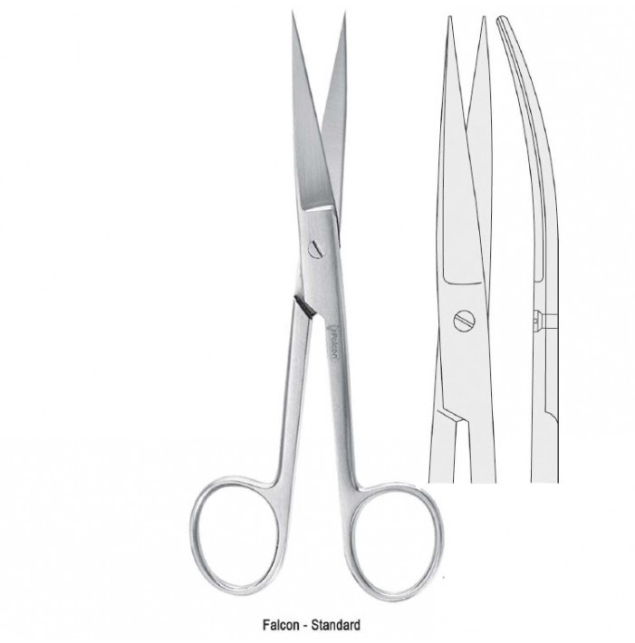 Scissors Falcon-Standard sharp/sharp curved 105mm