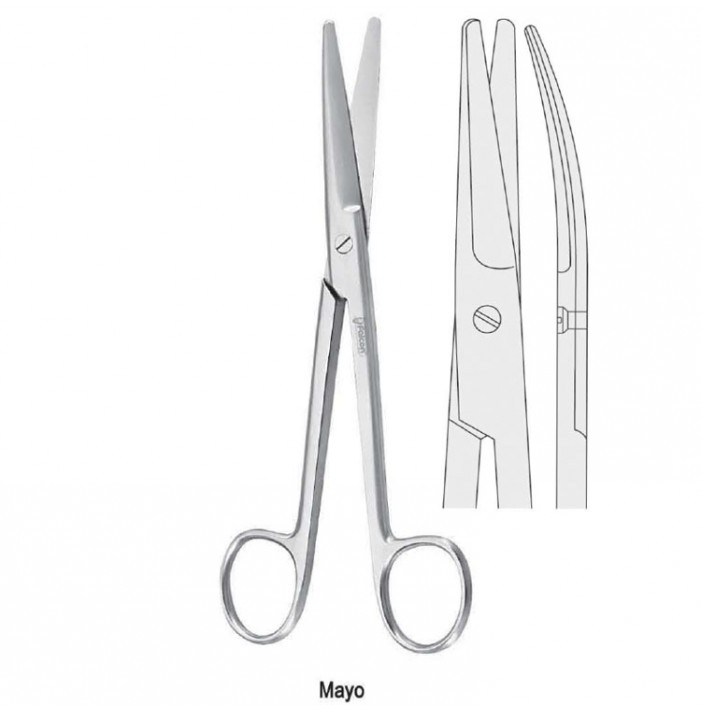 Nożyczki Mayo operacyjne zagięte 190mm