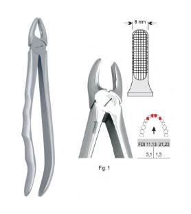 Extracting forceps with anatomical handle fig. 1