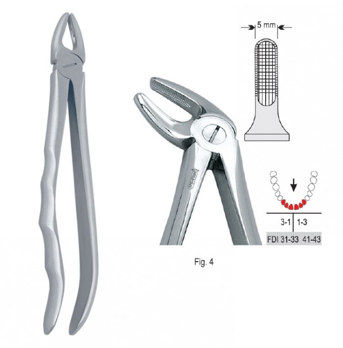 Extracting forceps with anatomical handle fig. 4
