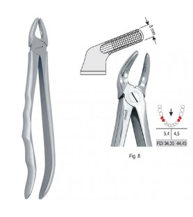 Extracting forceps with anatomical handle fig. 7