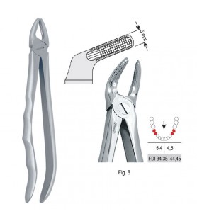 Extracting forceps with anatomical handle fig. 8