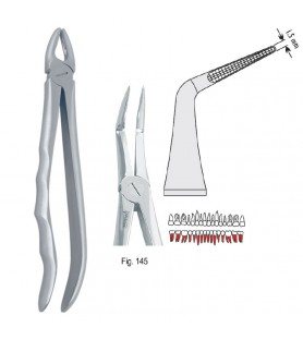 Extracting forceps with anatomical handle fig. 145