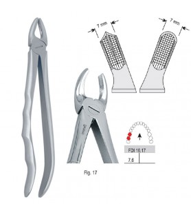 Extracting forceps with anatomical handle fig. 17
