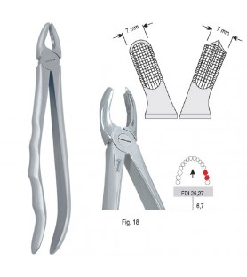 Extracting forceps with anatomical handle fig. 18