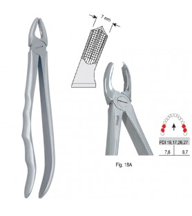 Extracting forceps with anatomical handle fig. 18A