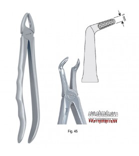 Extracting forceps with anatomical handle fig. 45