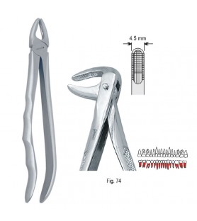 Extracting forceps with anatomical handle fig. 74