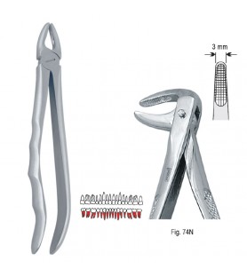 Extracting forceps with anatomical handle fig. 74N
