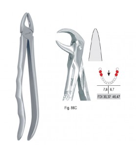 Extracting forceps with anatomical handle fig. 86C