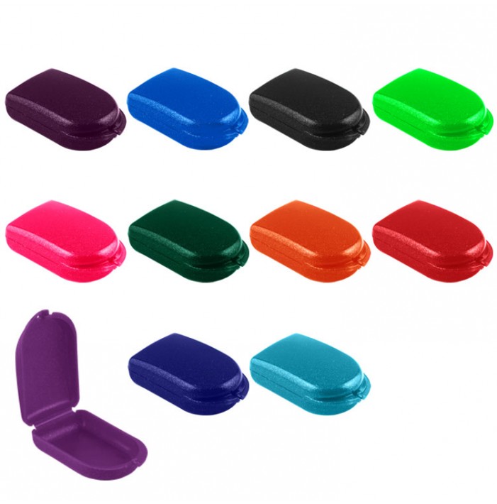 Slim-Line Retainer cases assorted colours, 25 x 50 x 85mm (Pack of 10 pieces)