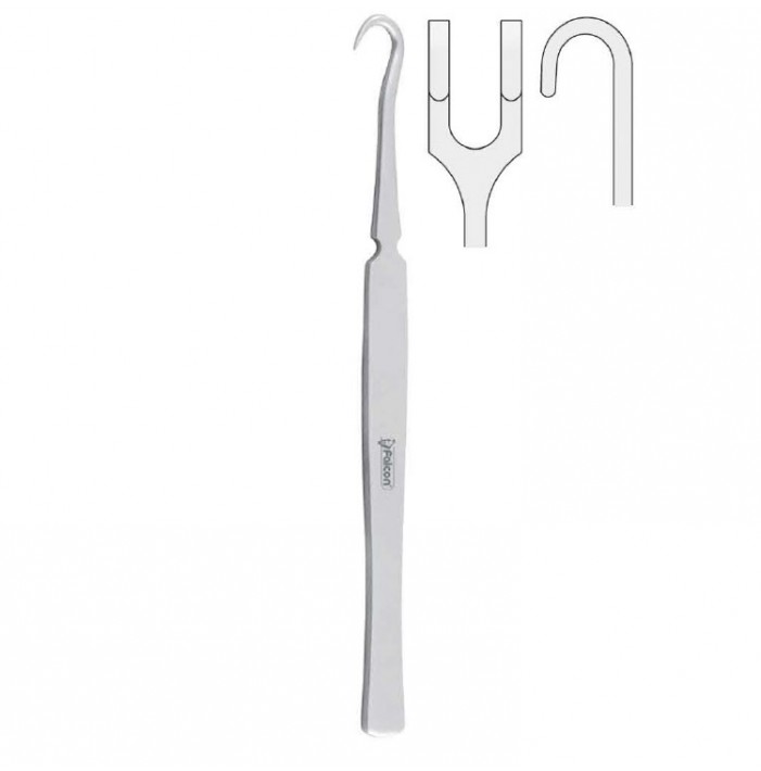 Retractor English Pattern 2-prong blunt 160mm