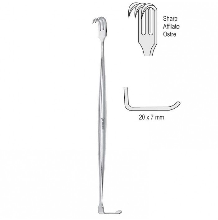 Retractor double ended Kilner (Cats paw) sharp 150mm